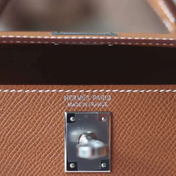 CK37 Gold Mini Kelly Bag Epsom Leather Silver Hardware