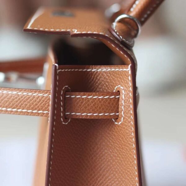 CK37 Gold Mini Kelly Bag Epsom Leather Silver Hardware
