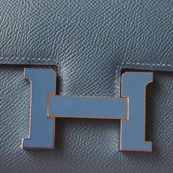 Hermes Constance 19CM Epsom S4 Deep Blue Enamel Buckle Blue Hardware