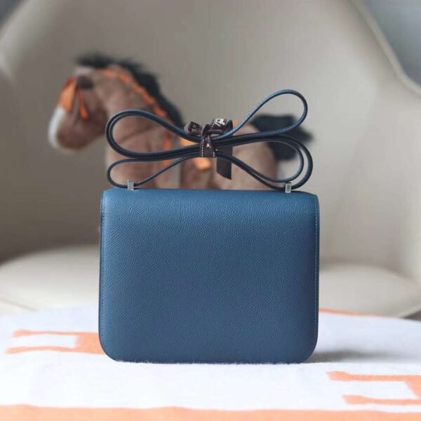 Hermes Constance 19CM Epsom S4 Deep Blue Enamel Buckle Blue Hardware