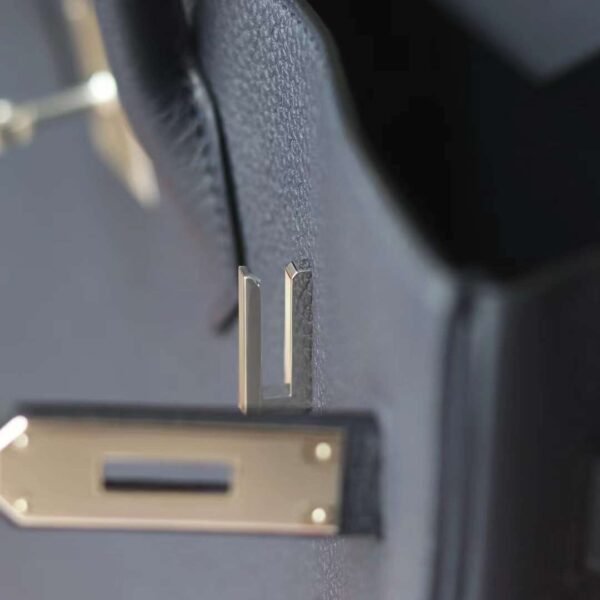 HERMES Birkin 35CM Stamp W Togo Blue Nuit Silver Hardware