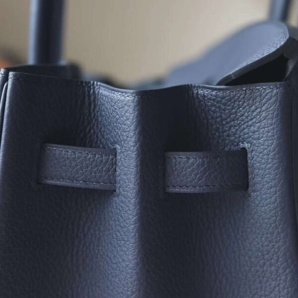 HERMES Birkin 35CM Stamp W Togo Blue Nuit Silver Hardware