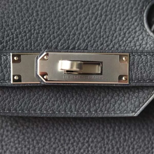 HERMES Birkin 35CM Stamp W Togo Blue Nuit Silver Hardware