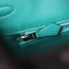 HERMES Birkin 25CM Swift Noir/Blue Paon Stamp A Silver Hardware