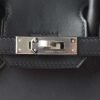 HERMES Birkin 25CM Swift Noir/Blue Paon Stamp A Silver Hardware