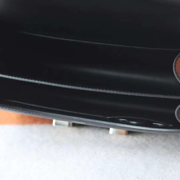 HERMES Constance 1-18 19CM Box Leatr CK89 Noir Silver Hardware