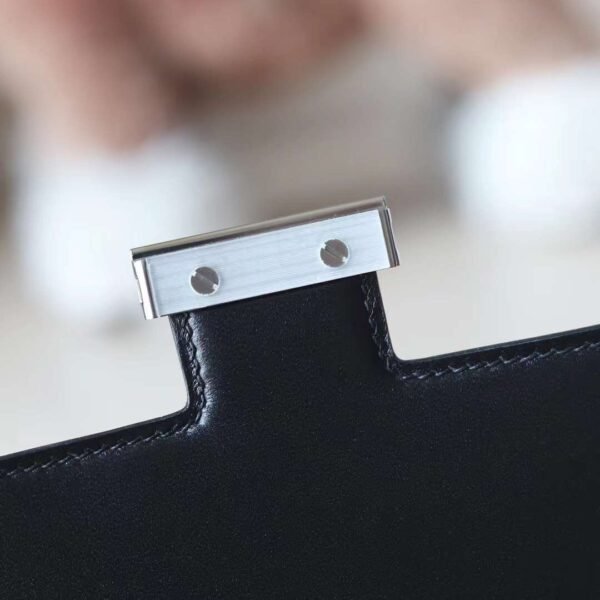 HERMES Constance 1-18 19CM Box Leatr CK89 Noir Silver Hardware