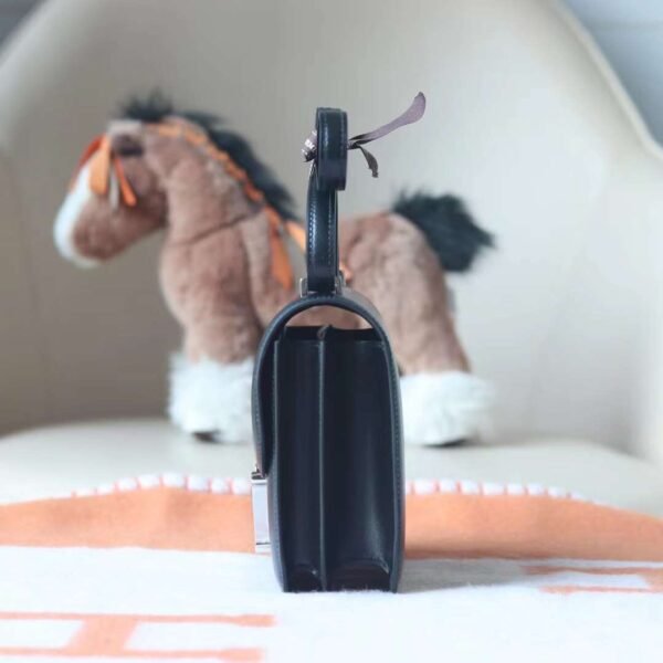 HERMES Constance 1-18 19CM Box Leatr CK89 Noir Silver Hardware