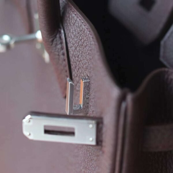 HERMES Birkin 25CM Togo Rouge Sellier Stamp W Silver Hardware