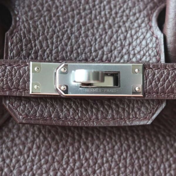 HERMES Birkin 25CM Togo Rouge Sellier Stamp W Silver Hardware