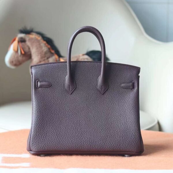 HERMES Birkin 25CM Togo Rouge Sellier Stamp W Silver Hardware