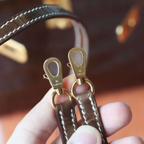 HERMES Mini Kelly ll Ficelli Stamp W Shiny Crocodile GHW