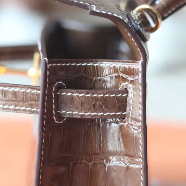 HERMES Mini Kelly ll Ficelli Stamp W Shiny Crocodile GHW