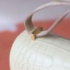 HERMES Constance 19CM Vanille Matter Crocodile Stamp W GHW