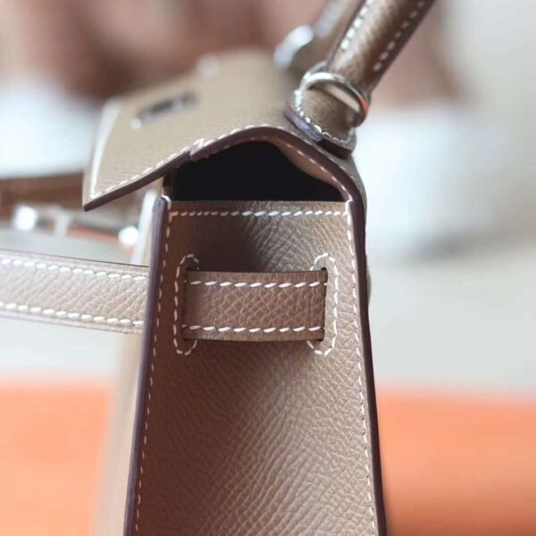 HERMES Mini Kelly ll Epsom Brand new 18 Etoupe Silver Hardware