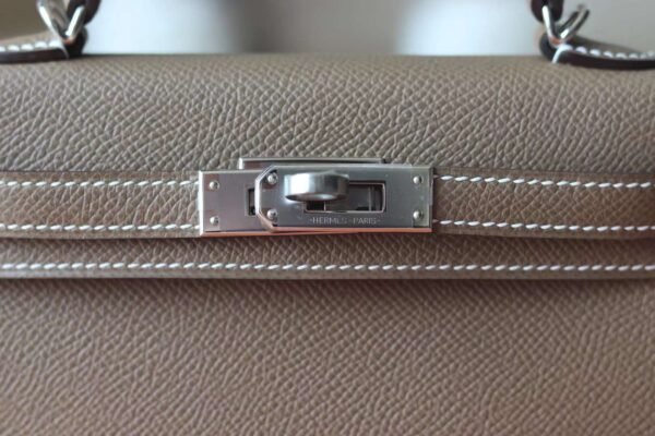 HERMES Mini Kelly ll Epsom Brand new 18 Etoupe Silver Hardware