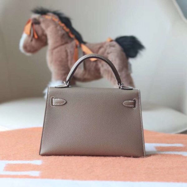 HERMES Mini Kelly ll Epsom Brand new 18 Etoupe Silver Hardware