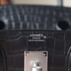 HERMES Birkin 30CM CK89 Noir Matter Crocodile Stamp U Silver Hardware