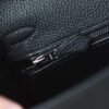 HERMES Kelly 25CM Togo Leather CK89 Noir Silver Hardware