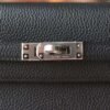 HERMES Kelly 25CM Togo Leather CK89 Noir Silver Hardware
