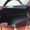 HERMES Mini Kelly Box Leather 89 Noir Silver Hardware