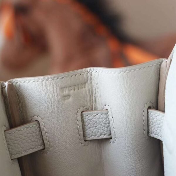 HERMES Kelly 35CM HandBag Togo 80 Pearl Grey Silver Hardware