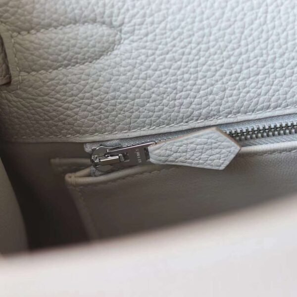 HERMES Kelly 35CM HandBag Togo 80 Pearl Grey Silver Hardware