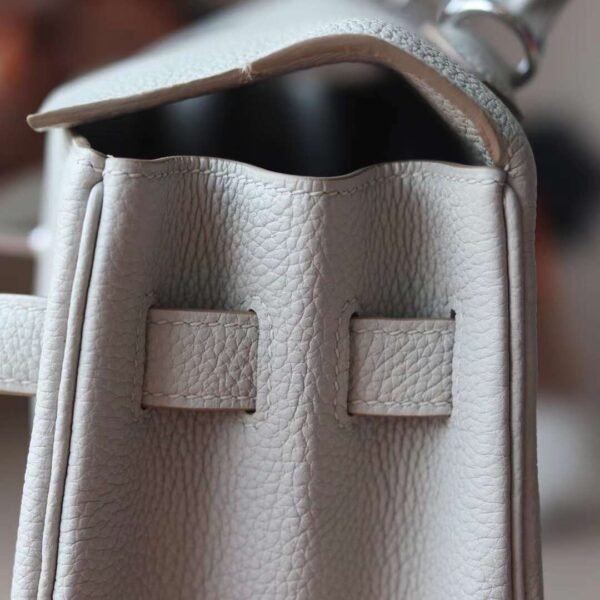 HERMES Kelly 35CM HandBag Togo 80 Pearl Grey Silver Hardware