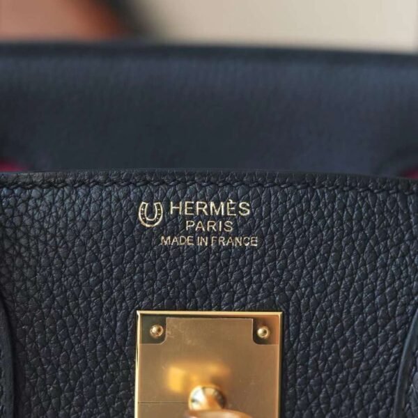 HERMES Birkin 30CM Bag Togo 89 Noir/9i Magnolia Stamp W GHW