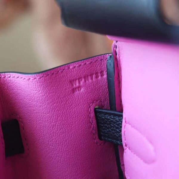 HERMES Birkin 30CM Bag Togo 89 Noir/9i Magnolia Stamp W GHW
