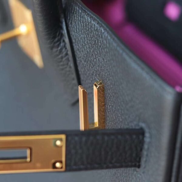 HERMES Birkin 30CM Bag Togo 89 Noir/9i Magnolia Stamp W GHW