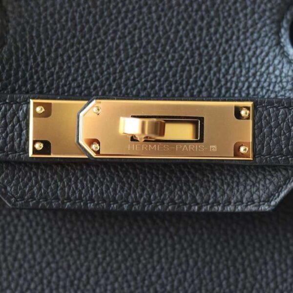 HERMES Birkin 30CM Bag Togo 89 Noir/9i Magnolia Stamp W GHW