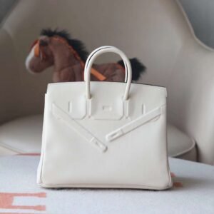 HERMES Birkin Shadow 25CM Swift Leather I2 Nata Stamp W