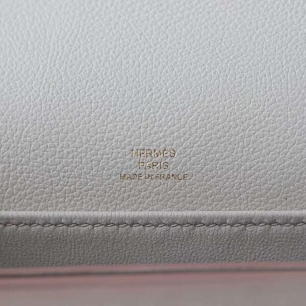 HERMES Roulis 19CM Evercolor Leather 8L Beton Rose Gold Hardware