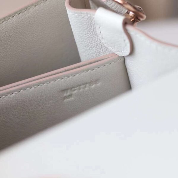 HERMES Roulis 19CM Evercolor Leather 8L Beton Rose Gold Hardware