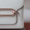 HERMES Roulis 19CM Evercolor Leather 8L Beton Rose Gold Hardware