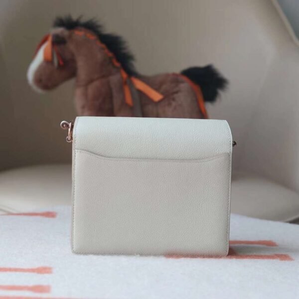 HERMES Roulis 19CM Evercolor Leather 8L Beton Rose Gold Hardware