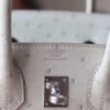 HERMES Birkin 25CM Bag 80 Pearl Grey Stamp W Ostrich Leather PHW