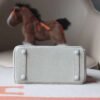 HERMES Birkin 25CM Bag 80 Pearl Grey Stamp W Ostrich Leather PHW