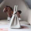 HERMES Birkin 25CM Bag 80 Pearl Grey Stamp W Ostrich Leather PHW