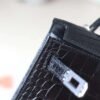 HERMES Mini Kelly ll 19CM CK89 Noir Shiny Crocodile PHW