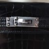 HERMES Mini Kelly ll 19CM CK89 Noir Shiny Crocodile PHW