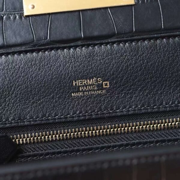 HERMES Kelly Mini24*24 Voluptot CK89 Noir/Matter Crocodile GHW