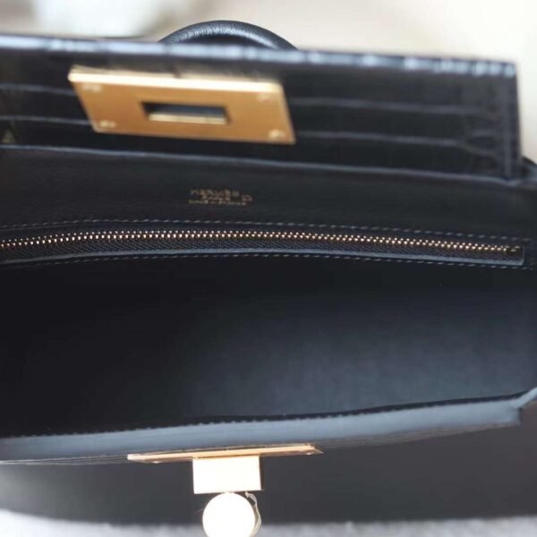 HERMES Kelly Mini24*24 Voluptot CK89 Noir/Matter Crocodile GHW