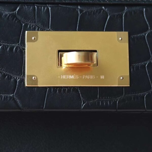 HERMES Kelly Mini24*24 Voluptot CK89 Noir/Matter Crocodile GHW