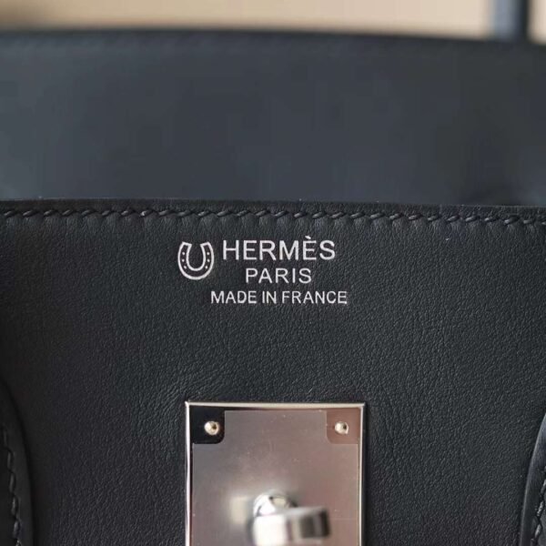 HERMES Birkin 35CM Swift Noir/Roguh H Stamp X Silver Hardware