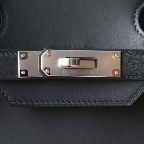 HERMES Birkin 35CM Swift Noir/Roguh H Stamp X Silver Hardware