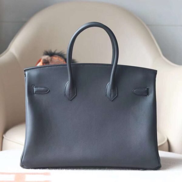 HERMES Birkin 35CM Swift Noir/Roguh H Stamp X Silver Hardware