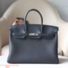 HERMES Birkin 35CM Swift Noir/Roguh H Stamp X Silver Hardware