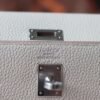 HERMES Kelly 25CM Bag Togo Leather 8L Beton Silver Hardware